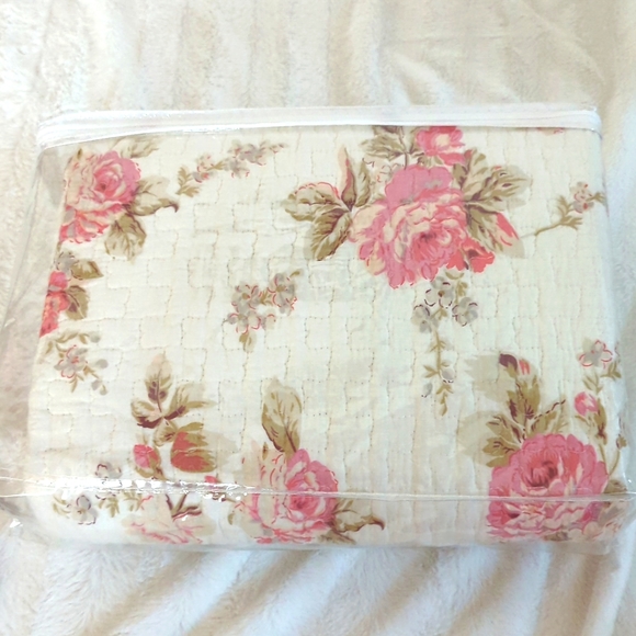 COTTON THROW/Coverlet FLORAL ROSES - Picture 5 of 8